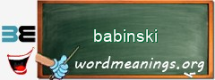 WordMeaning blackboard for babinski